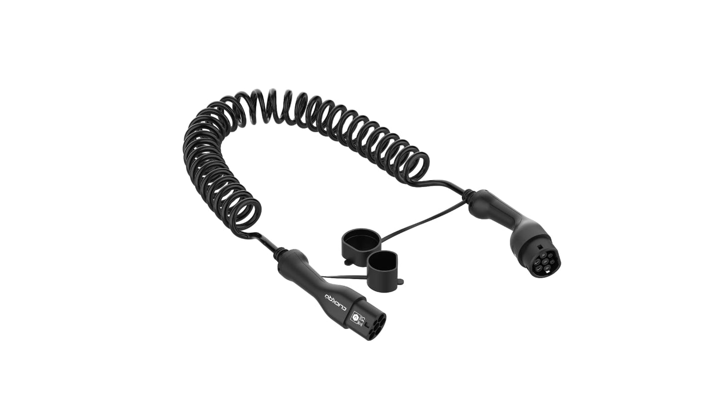 ClickQu 22kW Type 2 - Type 2 EV Charging Cables - Coiled - 7 Metre