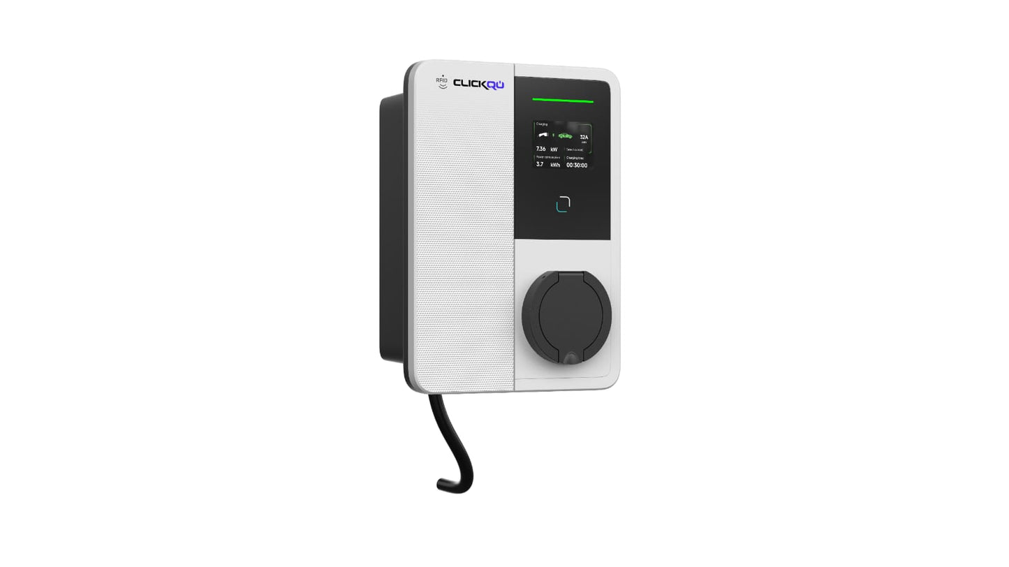 ClickQu 7kW - Untethered - AC Wall Charger - With Screen