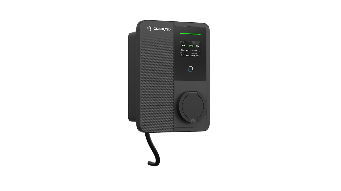 ClickQu 7kW - Untethered - AC Wall Charger - With Screen